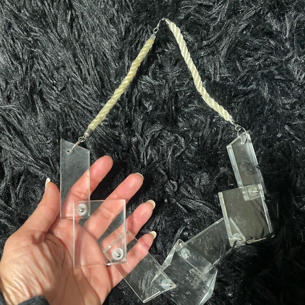 Gorgeous Abstract Lucite Geometric Necklace $250 original - Picture 6 of 7
